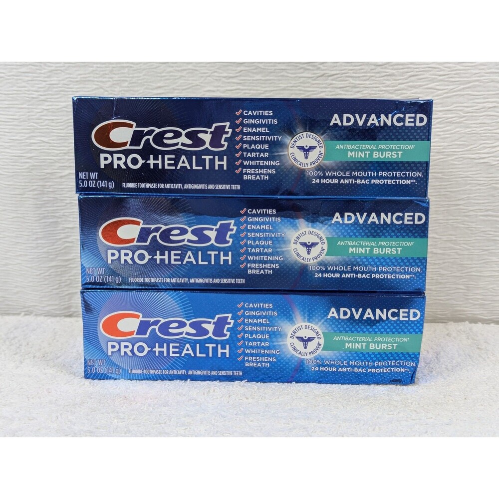 Crest - Pro Health Advanced Toothpaste - Mint Burst - 5 Ounce - 3 Tubes
